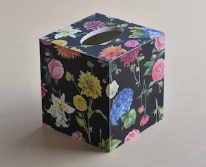 Tissue Box Cover - Botanical - Black - Creative Stuff