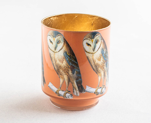 Candle Holder - Owls Orange - 21 - Creative Stuff