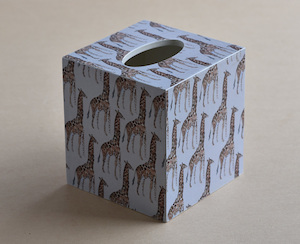 Tissue Box Cover - Giraffes - White - Creative Stuff