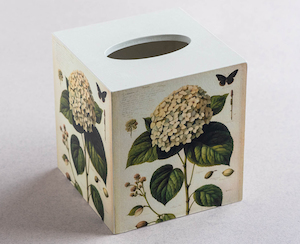 Tissue Box Cover - Hydrangea White - Creative Stuff