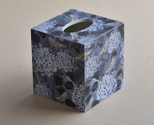 Tissue Box Cover - Hydrangeas Birds - Grey - Creative Stuff