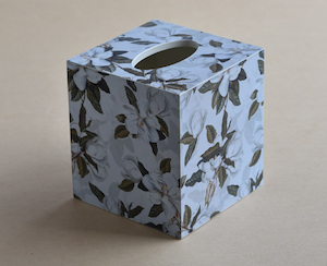 Tissue Box Cover - Magnolias - White - Creative Stuff