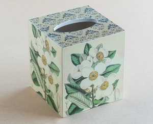 Tissue Box Cover Bush Flower Botanical White - Creative Stuff