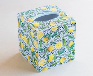 Tissue Box Cover Lemons Black White - Creative Stuff