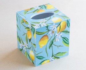 Tissue Box Cover Lemons Blue - Creative Stuff