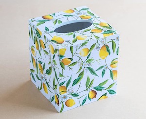 Tissue Box Cover Lemons White - Creative Stuff