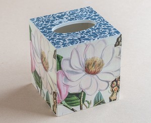 Tissue Box Cover pink lily Blue Provence - Creative Stuff