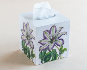 tissue box cover - purple clematis - Creative Stuff