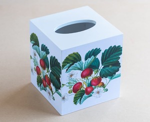 Tissue Box Cover Strawberries White Plain - Creative Stuff