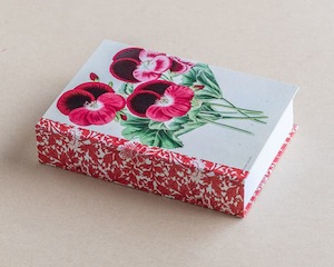 Jotter Pad Provence Red Pansies - Creative Stuff