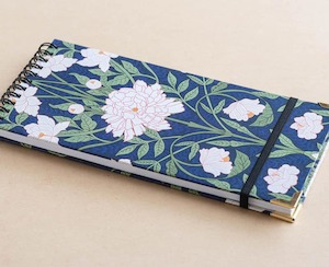 Slim Notebook - William Morris - Flowers - Navy - Creative Stuff