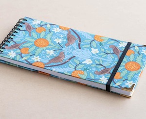 Homewares: Slim Notebook - William Morris - Oranges - Birds - Creative Stuff