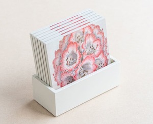 coaster set - pink rhododendron - Creative Stuff