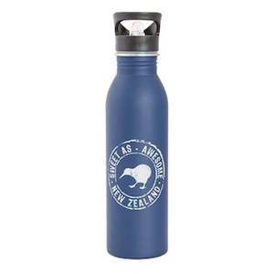 Kiwi Circle Stainless Steel Drink Bottle - Navy