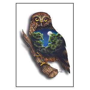 Gift Cards: Sophie Blokker Greeting Card - New Zealand Morepork - Ruru