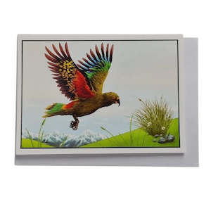 Sophie Blokker Greeting Card - New Zealand Kea in Flight