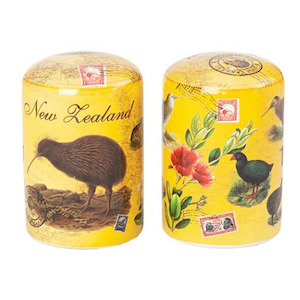 Birds & Flowers Yellow Salt & Pepper Shakers