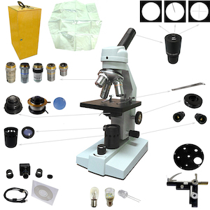 Biology: MICROSCOPE [Monocular]: M-100-FL (with accessories)