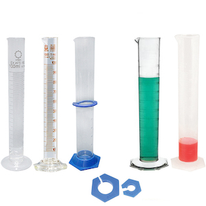 MEASURING CYLINDERS: Glass, Polypropylene