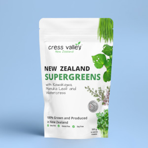 Cress Valley Organic New Zealand Super Greens with Kawakawa, Manuka Leaf & Water…