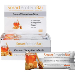 Box of 12 Smart Protein Bar Caramel Honey Macadamia