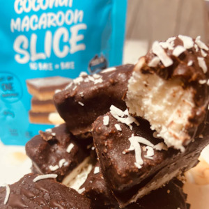 GetYaYumOn Coconut Macaroon Slice 60g - NO BAKE OR BAKE