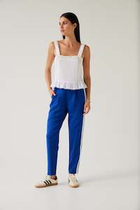 Bobbie Pant | Blue + White Double Stripe