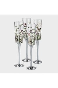 Wildflower Champagne Flutes | Set of 4