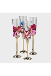 Botanic Blooms Champagne Flute | Set of 4