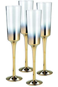 Cariso Gold Champagne Flute | Set of 4