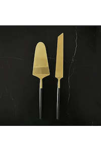 Napa Cake + Knife Set  | Black + Gold