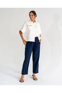 Leah Tapered Trouser | Navy