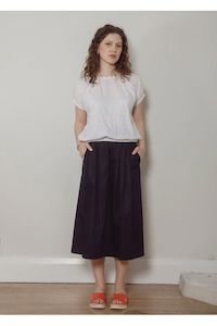 Sapphire Skirt | Navy Sateen