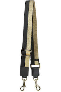 Clothing accessory: Feature Webbing Strap | Black + Gold Metallic