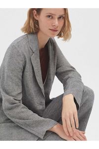 Long Herringbone Blazer