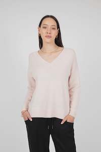 Virgo V Neck Knit Jumper | Rosewater