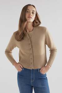 Finby Metallic Cardigan | Taupe Gold