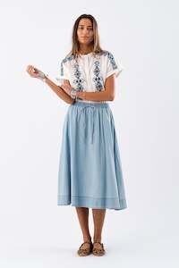 Bristol Midi Skirt | Blue