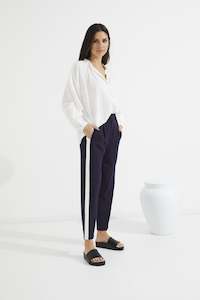 Bobbie Pants | Navy + White Stripe