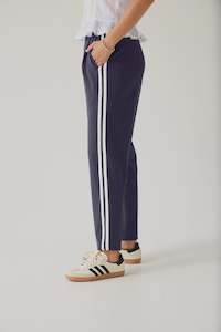 Bobbie Pants | Navy + White Double Stripe