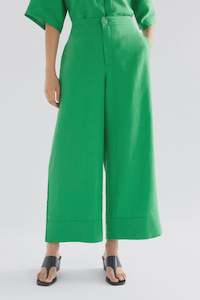 Anneli Light Linen Pant | Vine Green