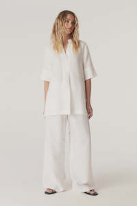 Clothing accessory: Hayward Linen Blouse | White