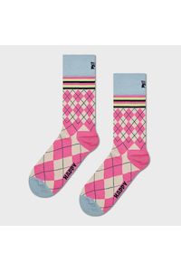 Mixed Argyle Socks | Pink,  Off White + Blue