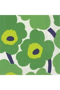 Clothing accessory: Cocktail Paper Napkin | Marimekko Unikko Green