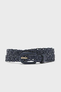 Clothing accessory: Plaited Skinny Belt | Navy