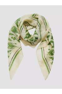 Katy Scarf | Off White + Green