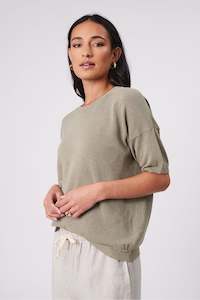 Eden Knit Tee | Light Kelp