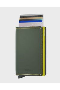 Clothing accessory: Slimwallet Leather | Matte | Green + Lime