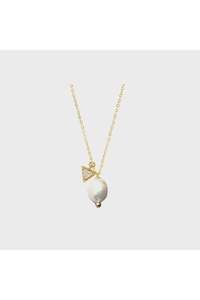 Pearl + Prism Necklace | Gold