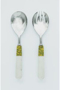 Clothing accessory: Salad Server Set | Ochre/Ivory